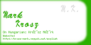 mark krosz business card